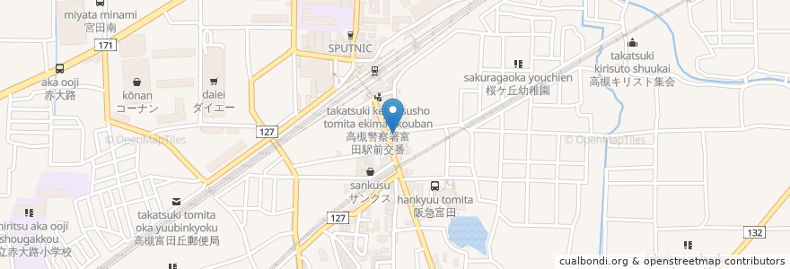 Mapa de ubicacion de とりごや en Japonya, 大阪府, 高槻市.