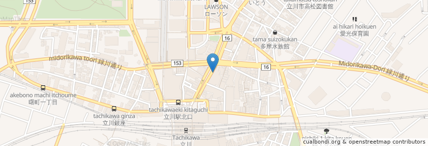 Mapa de ubicacion de イキナリ・ステーキ en Jepun, 東京都, 立川市.