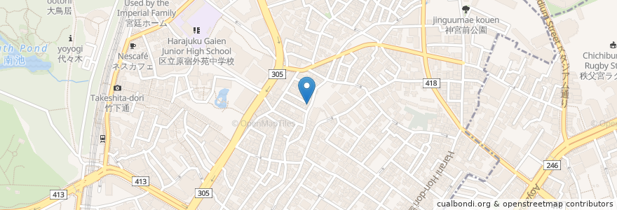 Mapa de ubicacion de Cafe 1930 The Lace Center en ژاپن, 東京都, 渋谷区.