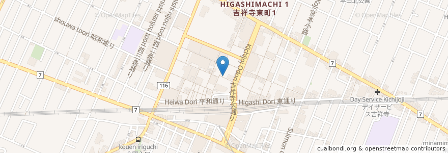 Mapa de ubicacion de ホープ軒本舗 en Japan, Tokio, 武蔵野市.