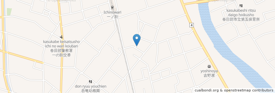 Mapa de ubicacion de 手打ちラーメン萬来 en ژاپن, 埼玉県, 春日部市.