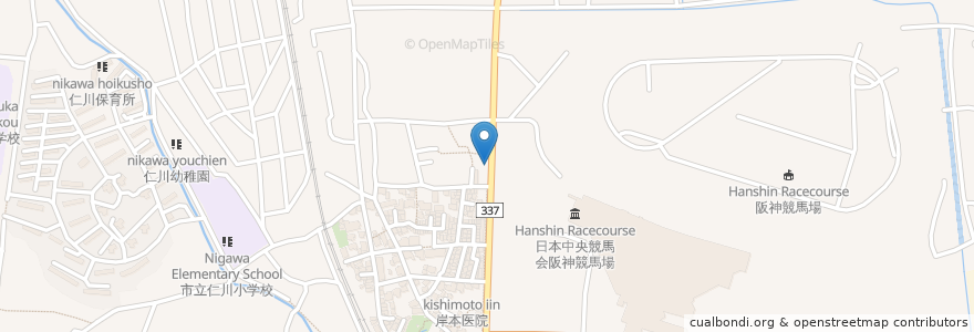 Mapa de ubicacion de カスウドン ガチンコ en 日本, 兵库县/兵庫縣, 宝塚市.