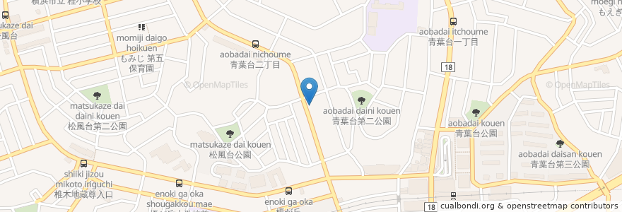 Mapa de ubicacion de いくどん en Japan, 神奈川県, Yokohama, 青葉区.