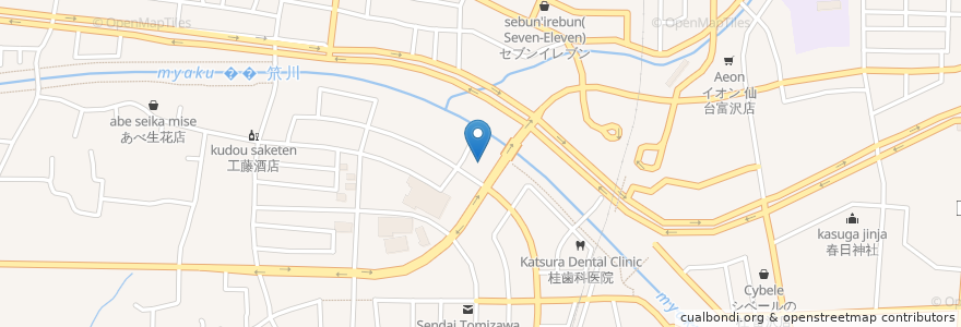 Mapa de ubicacion de 牛たん炭焼 利久 富沢店 en Japonya, 宮城県, 仙台市, 太白区.