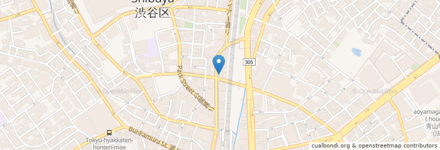 Mapa de ubicacion de Guzman y Gomez en Japonya, 東京都, 渋谷区.