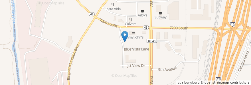 Mapa de ubicacion de Cupbop en Stati Uniti D'America, Utah, Salt Lake County, Midvale.