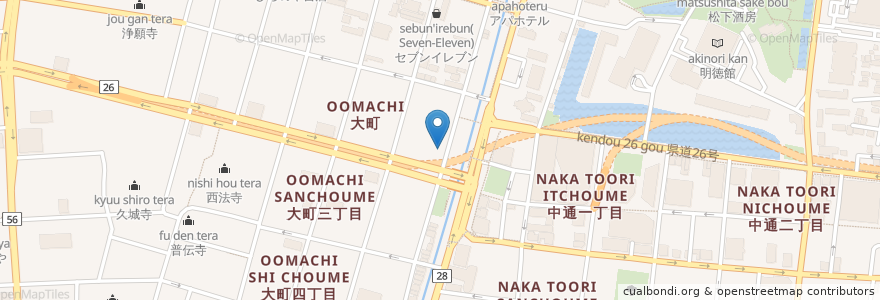 Mapa de ubicacion de 大漁丸 竿燈大通り店 en 日本, 秋田県, 秋田市.