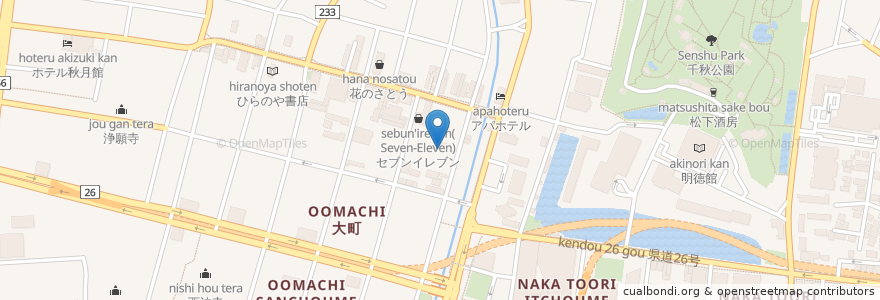 Mapa de ubicacion de レストランかなや en 日本, 秋田県, 秋田市.