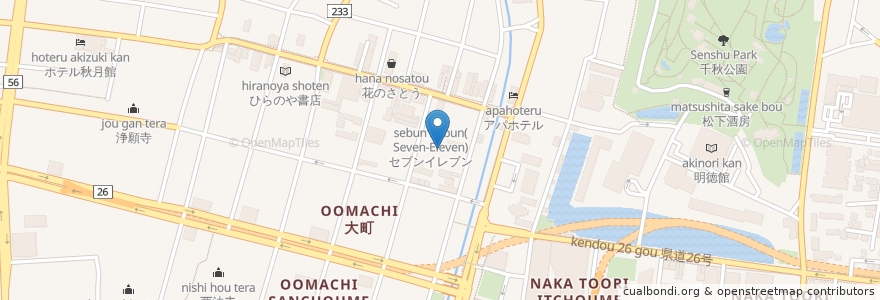 Mapa de ubicacion de スポコンカフェ en Japan, Präfektur Akita, 秋田市.