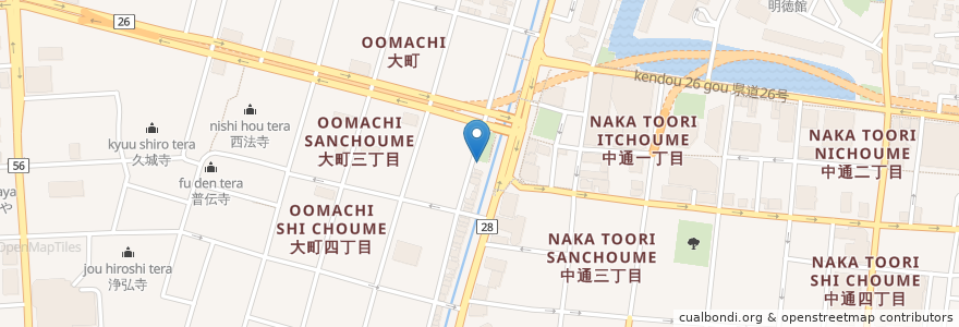 Mapa de ubicacion de カフェ パンプルムゥス秋田 en Japão, 秋田県, 秋田市.