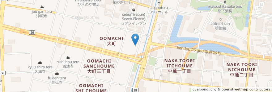 Mapa de ubicacion de すなっく 加奈ちゃん en Japan, Präfektur Akita, 秋田市.