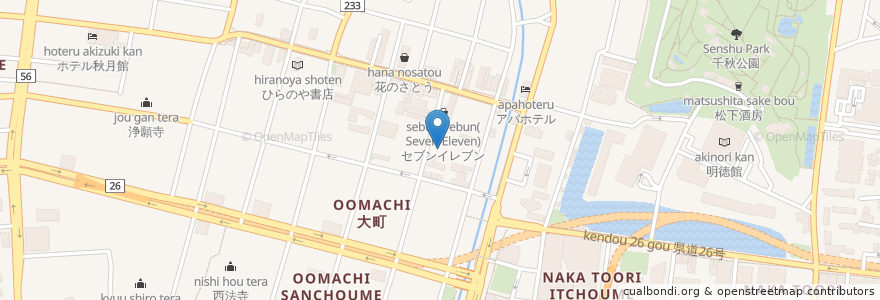 Mapa de ubicacion de ペペロンチーノ en 日本, 秋田県, 秋田市.
