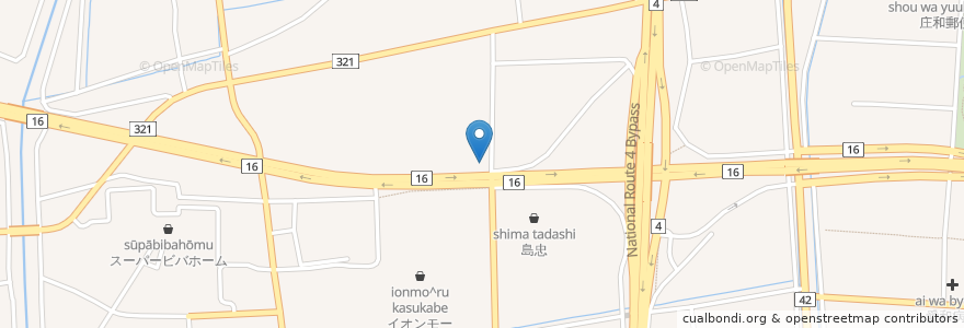 Mapa de ubicacion de 肉の万世庄和インター店 en Japon, Préfecture De Saitama, 春日部市.