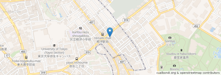 Mapa de ubicacion de ゆうcafe en اليابان, 東京都, 文京区.
