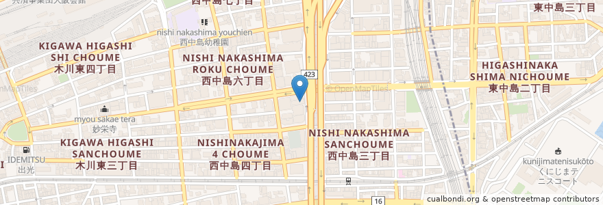 Mapa de ubicacion de 三百宴や en Japan, Osaka Prefecture, Osaka, Yodogawa Ward.