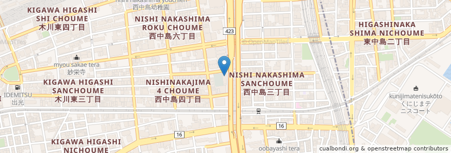 Mapa de ubicacion de ちんどん en ژاپن, 大阪府, 大阪市, 淀川区.