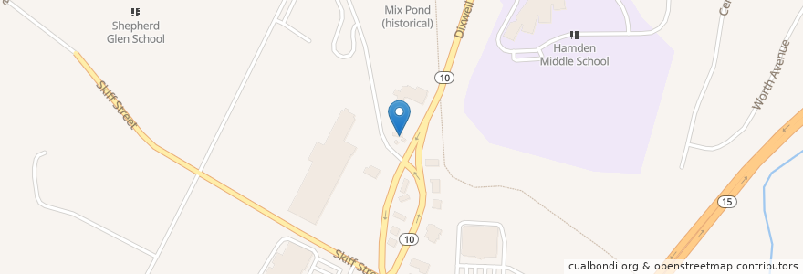 Mapa de ubicacion de Sunco en 美利坚合众国/美利堅合眾國, 康涅狄格州 / 康乃狄克州, New Haven County, Hamden.