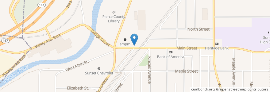 Mapa de ubicacion de Center for Neurospine Rehab en 미국, 워싱턴, Pierce County, Sumner.
