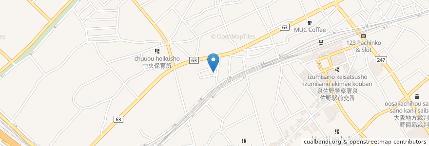 Mapa de ubicacion de 三晃薬店 en 日本, 大阪府, 泉佐野市.