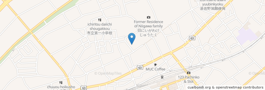 Mapa de ubicacion de 蔵のカフェ むくのき en Japan, Osaka Prefecture, Izumisano.