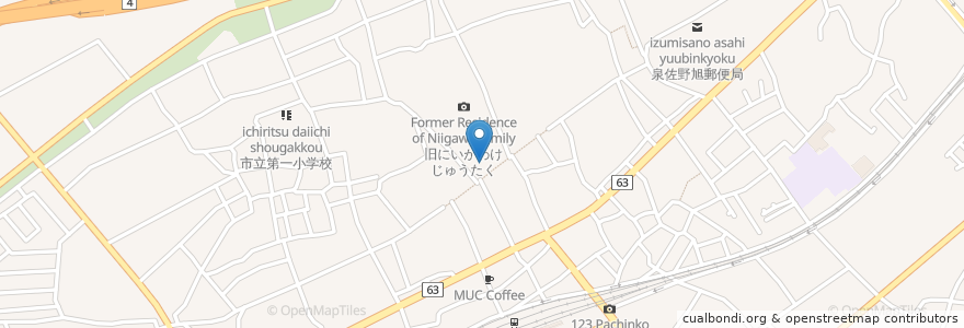Mapa de ubicacion de 中華料福徳軒 en Japon, Préfecture D'Osaka, 泉佐野市.
