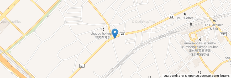 Mapa de ubicacion de ヨッシャ食堂 en Japão, 大阪府, 泉佐野市.