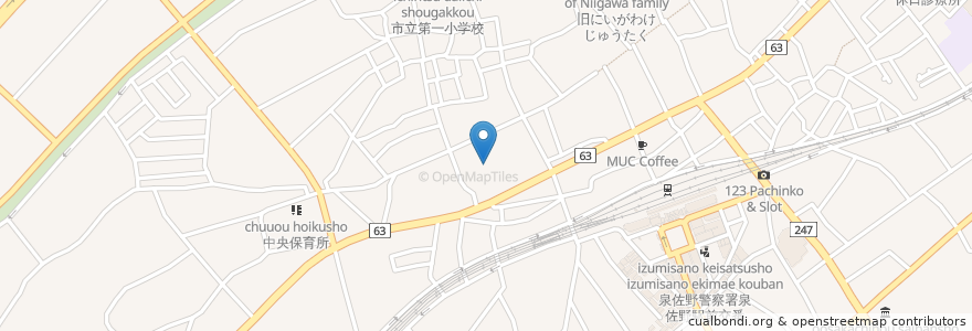 Mapa de ubicacion de 美味しい時間 en Япония, Осака, 泉佐野市.