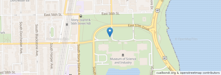 Mapa de ubicacion de Museum of Science & Industry en 美利坚合众国/美利堅合眾國, 伊利诺伊州 / 伊利諾州, 芝加哥.