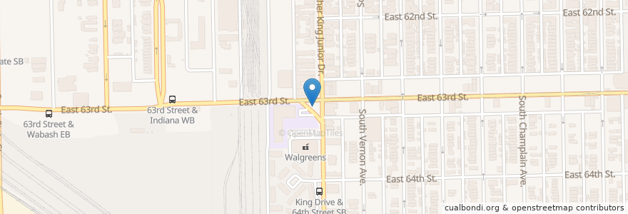 Mapa de ubicacion de MLK Jr Dr & 63rd St en Соединённые Штаты Америки, Иллинойс, Чикаго.