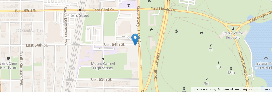 Mapa de ubicacion de Stony Island Ave & 64th St en United States, Illinois, Chicago.