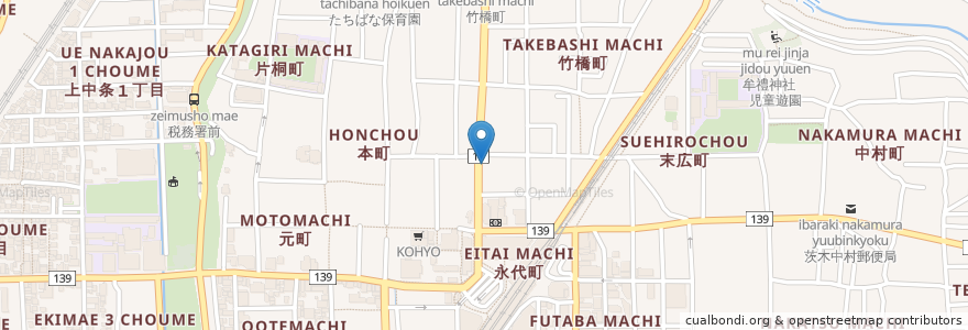 Mapa de ubicacion de 遊食工房しゃんぶ en Japan, 大阪府, 茨木市.