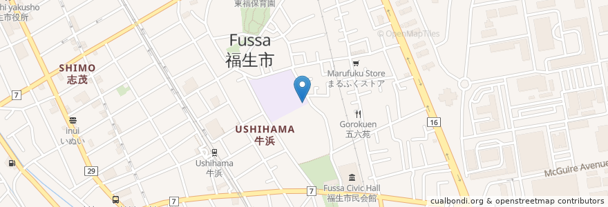 Mapa de ubicacion de 福生市 en ژاپن, 東京都, 福生市.