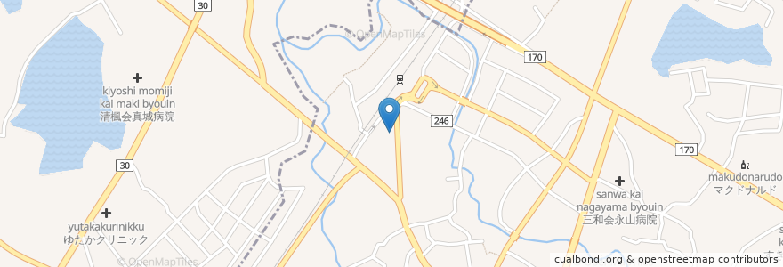 Mapa de ubicacion de 池田泉州銀行 熊取支店 en Giappone, Prefettura Di Osaka, 泉南郡, 泉佐野市, 熊取町.
