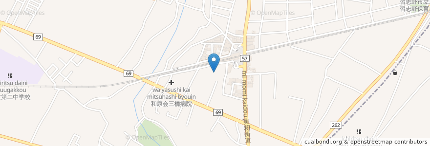 Mapa de ubicacion de 無量寺 en Japon, Préfecture De Chiba, 習志野市, 花見川区.