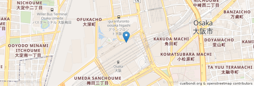 Mapa de ubicacion de 大阪ステーションシティシネマ en Japon, Préfecture D'Osaka, 大阪市, 北区.