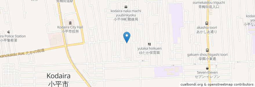 Mapa de ubicacion de 小平市 en 日本, 東京都, 小平市.