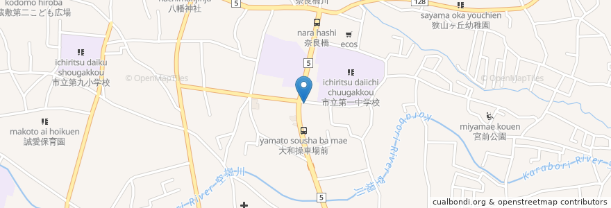 Mapa de ubicacion de 東大和市 en Japan, 東京都, 東大和市.