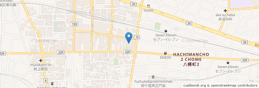 Mapa de ubicacion de 府中市 en 일본, 도쿄도, 府中市.