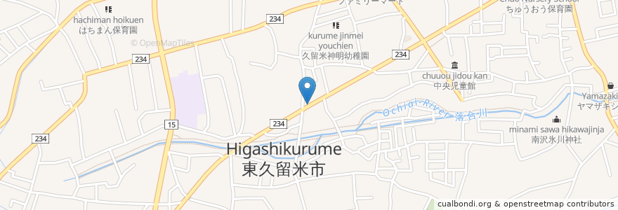 Mapa de ubicacion de 東久留米市 en Japan, 東京都, 東久留米市.