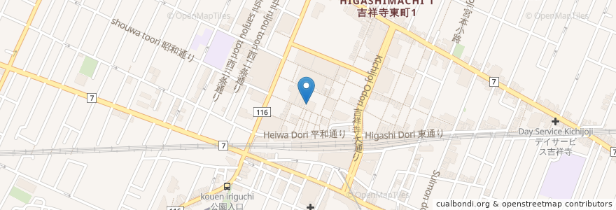 Mapa de ubicacion de コメダ珈琲店 en Japão, Tóquio, 武蔵野市.