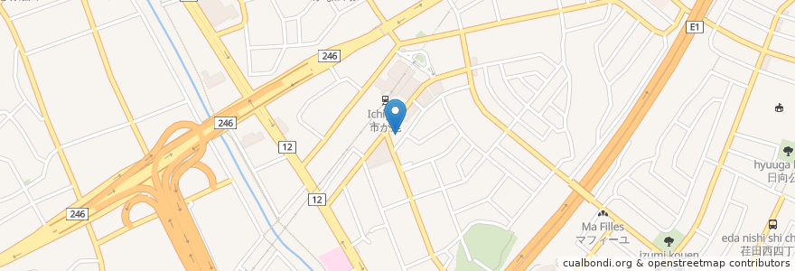Mapa de ubicacion de 田端歯科医院 en 일본, 가나가와현, 요코하마시, 青葉区.