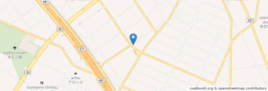 Mapa de ubicacion de サエラ薬局 泉佐野店 en 일본, 오사카부, 泉佐野市.