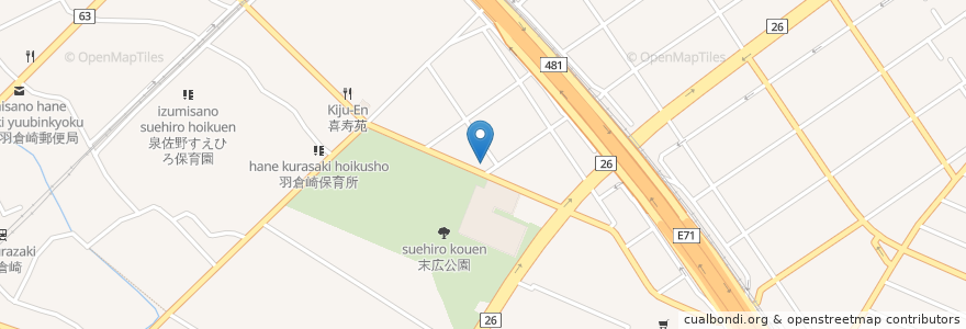 Mapa de ubicacion de ウォルコット en 日本, 大阪府, 泉佐野市.