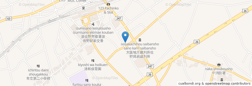 Mapa de ubicacion de 日本政策金融公庫 en 日本, 大阪府, 泉佐野市.
