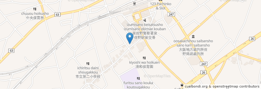 Mapa de ubicacion de 居酒屋 成 en Japan, 大阪府, 泉佐野市.