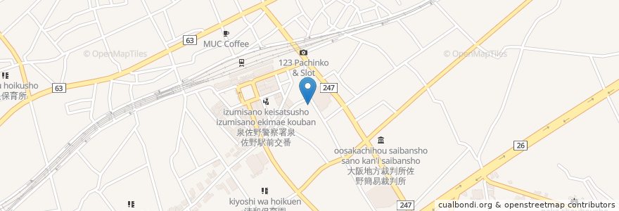 Mapa de ubicacion de 日根野歯科 en 일본, 오사카부, 泉佐野市.