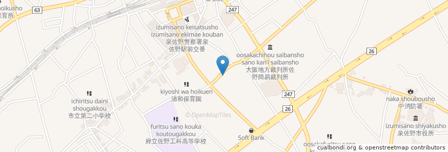 Mapa de ubicacion de オトメゴコロ en 日本, 大阪府, 泉佐野市.
