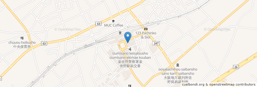 Mapa de ubicacion de 山内農場 en 日本, 大阪府, 泉佐野市.