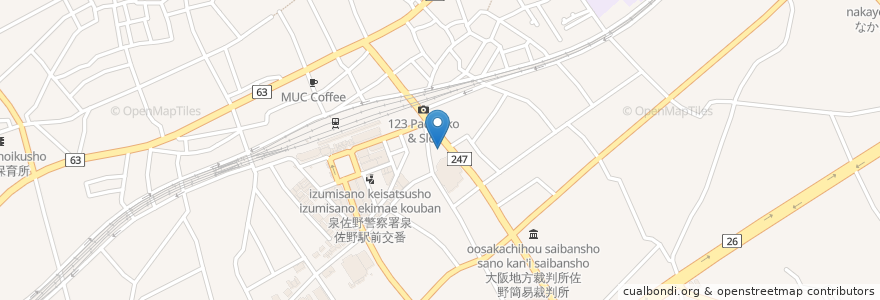 Mapa de ubicacion de お好み焼串鉄板 花 en 日本, 大阪府, 泉佐野市.