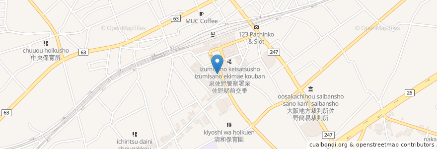 Mapa de ubicacion de きざみや寿司 en Japón, Prefectura De Osaka, 泉佐野市.